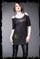 Black Shirt with Large Striped Print