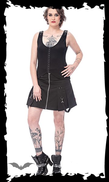 Sommerliches Gothic Top mit Schnallen an den Schultern