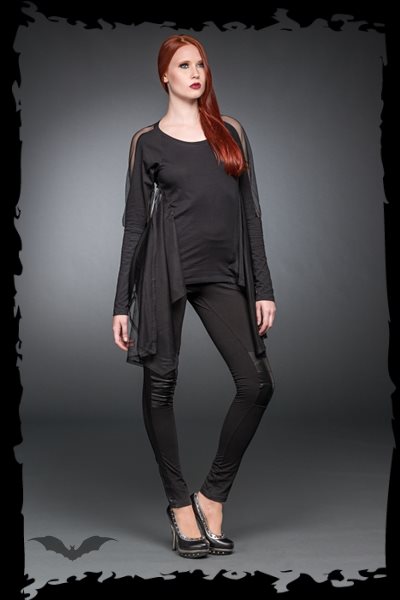 Black long shirt with cape